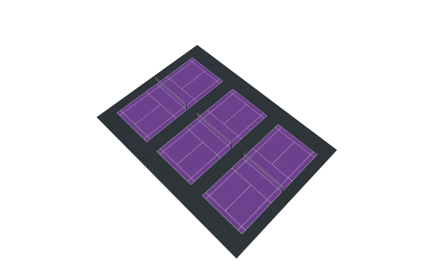 3 badminton courts