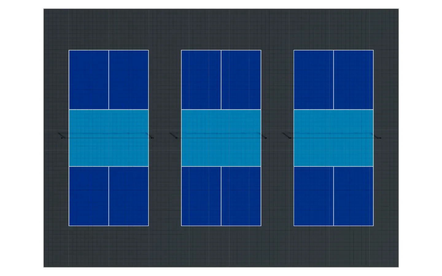 3 pickleball courts