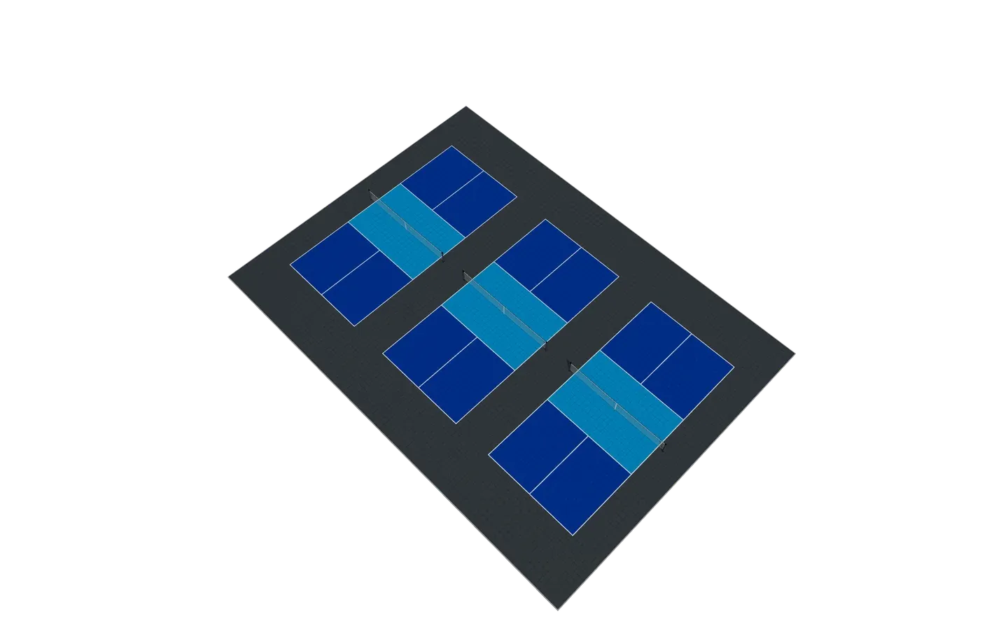 3 pickleball courts