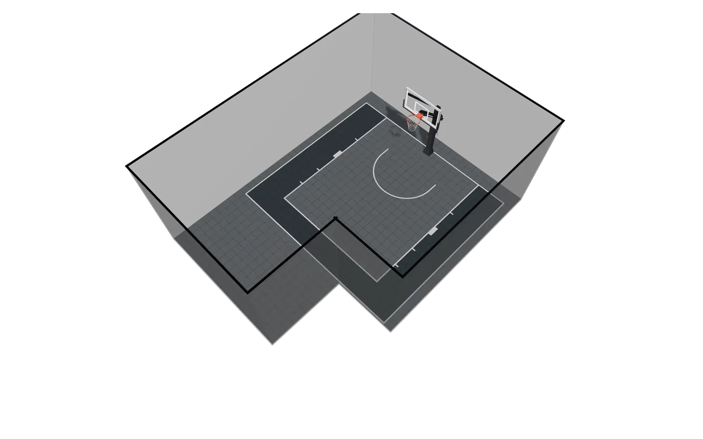 L-shaped room court