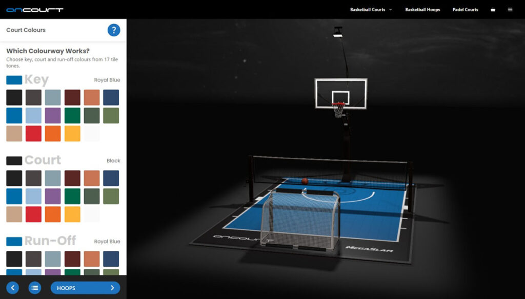 5.5 x 7.5 m Compact Home Basketball Court - 3D Configurator