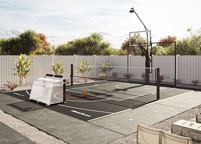 7,33 x 9,38m Basketballplatz Bausatz für Zuhause - OnCourt