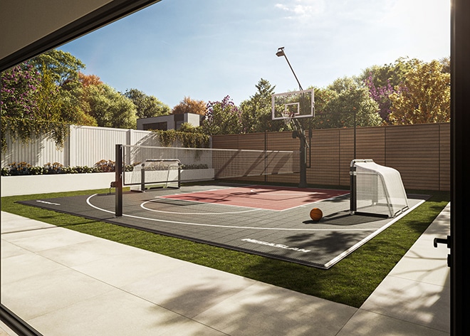 9,38 x 9,38 m Basketballplatz für Zuhause - OnCourt