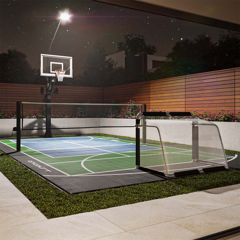 Espacio en casa para canasta de baloncesto